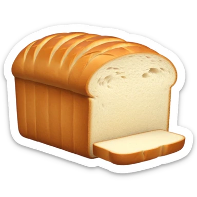 sandwich bread object icon, sliced bread loaf, soft white inside, 3D cartoon, mobile game icon style, centered, clean background, no text, no watermark
 sticker