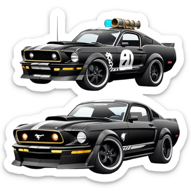 Black Ford Mustang Hoonicorn sticker