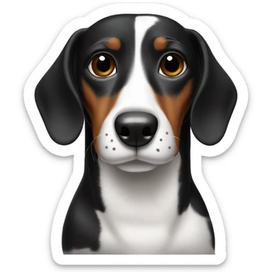 Black and white  wiener dog sticker