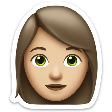 psychologist white woman with long brown hair and green eyes sticker