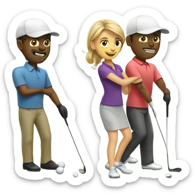 Husband and wife golfing team sticker