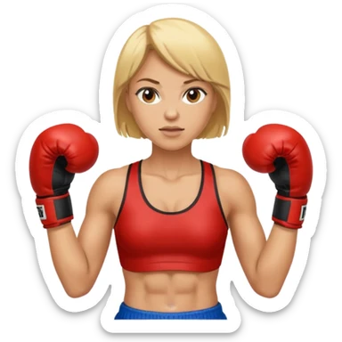 blonde famale boxer sticker