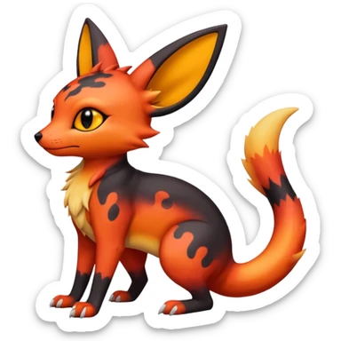 magma-gradients-colored Salandit-Umbreon-Flareon-Serval-Hybrid (Full body) sticker