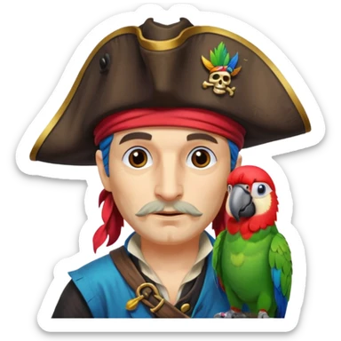Pirates and parrot sticker