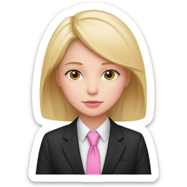 woman with pink tie and blazer sticker