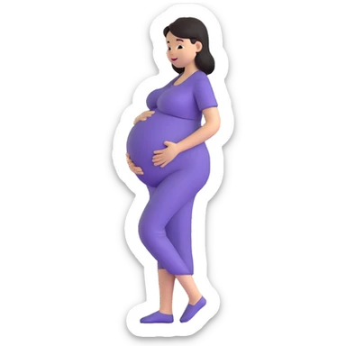 pregnant woman expecting a baby sticker