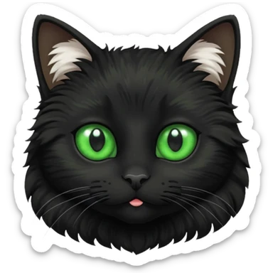 GATA NEGRO PELUDITA PONLE MANCHITAS BLANCAS sticker