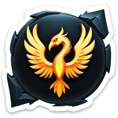 phoenix rune black  sticker
