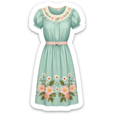 Cottagecore style ultra cute vintage material dress sticker