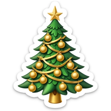 Christmas tree with Gold decorations sticker