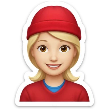 Red hat blond hair sticker