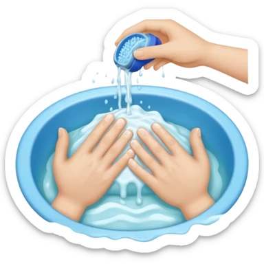 just show hands cleaning with soap sticker