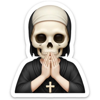 Skull face joining hands sticker