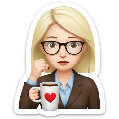 bored women office worker sticker