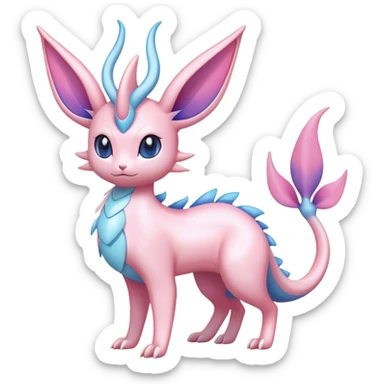 Shiny Cute Milotic-Sylveon-Espeon-Vaporeon-Dragonair-Pokémon-hybrid-fusion full body sticker