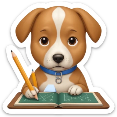 dog doing maths sticker