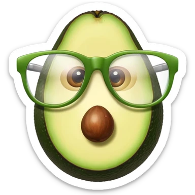 Avocado with glasses sticker