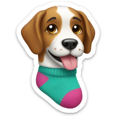 Socks with dog sticker