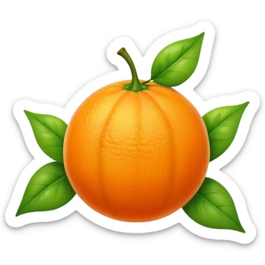 Orange: with one leaf smooth face  sticker