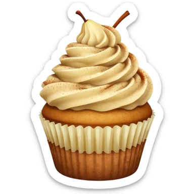 Pear topped cupcake with cinnamon dusting sticker