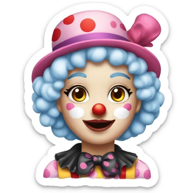 Girly clown sticker