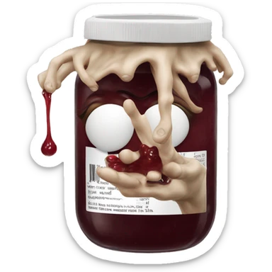 image of a Gollum from Lord of the Rings movie using a pump to pump a jar of jam sticker