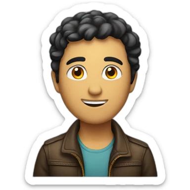 chico con coleta sticker