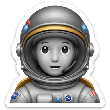 empty dark grey astronaut helmet sticker