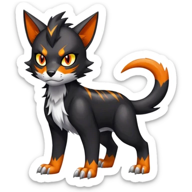 Cool edgy torracat-houndour-Digimon, full body sticker
