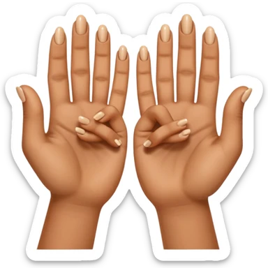 emodji de mains réaliste faisait un deux les doigt ont des ongles  sticker