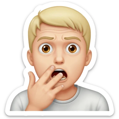 scared and biting his fingers sticker