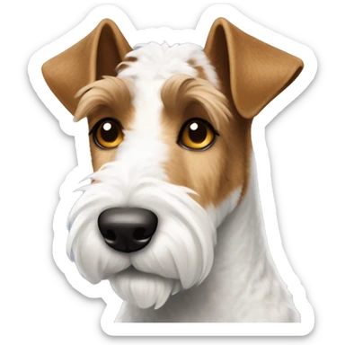Wire Fox terrier with brown ears sticker