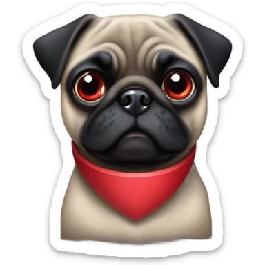 Valentine’s Day black pug sticker