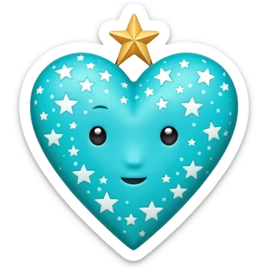 Сердце бирюзовое в звездочку sticker