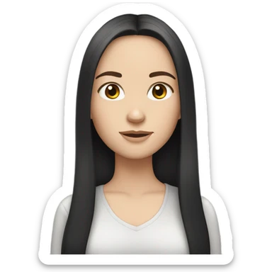 white girl has black, straight hair but her hair is not long sticker