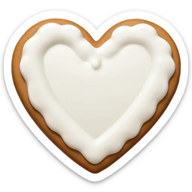 gingerbread heart cookie with white icing sticker