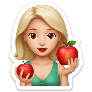 eve with an apple, jade sticker