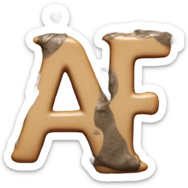 Letters A and F spelled in smeared mud sticker