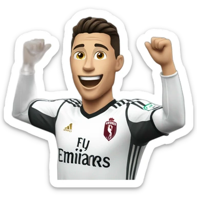 Cristiano Ronaldo celebrating a goal doing the siu sticker