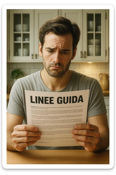 FALLA IDENTICA A QUESTA MA SUL FOGLIO SCRIVI "LINEE GUIDA" IN ITALIANO sticker