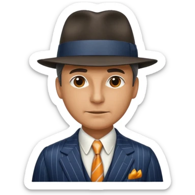 Retro Mobster with different colored suit and hat sticker