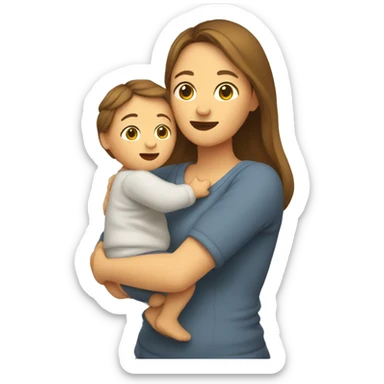 Mom holds the baby in her arms facing each other sticker