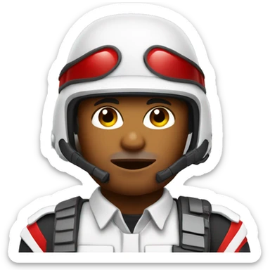 Trooper icon with bino and a colored visor red sticker
