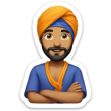 Sikh boy with turban sticker
