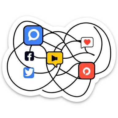 linking social media accounts, SNS connection between platforms sticker
