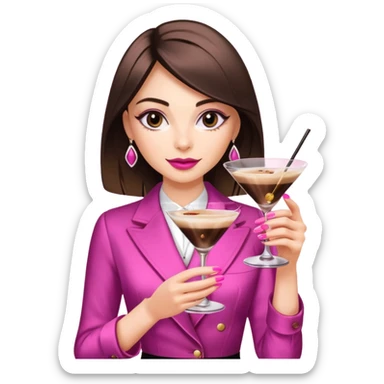 espresso martini cocktail ultra hd k girl with pink nail dye on her hands luxury sticker