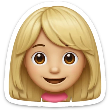 A poop emoji with a blonde wig sticker