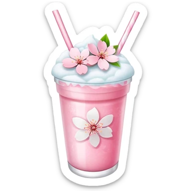 Pastel pink and white Cherry Blossom Sakura Slushie  sticker