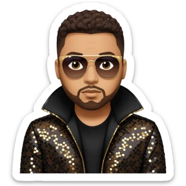 Al B. Sure, R&B Singer with dark brown hair, black sequin outfit sticker