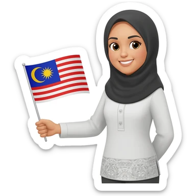 Female Tourist Guide with Malaysia flag sticker